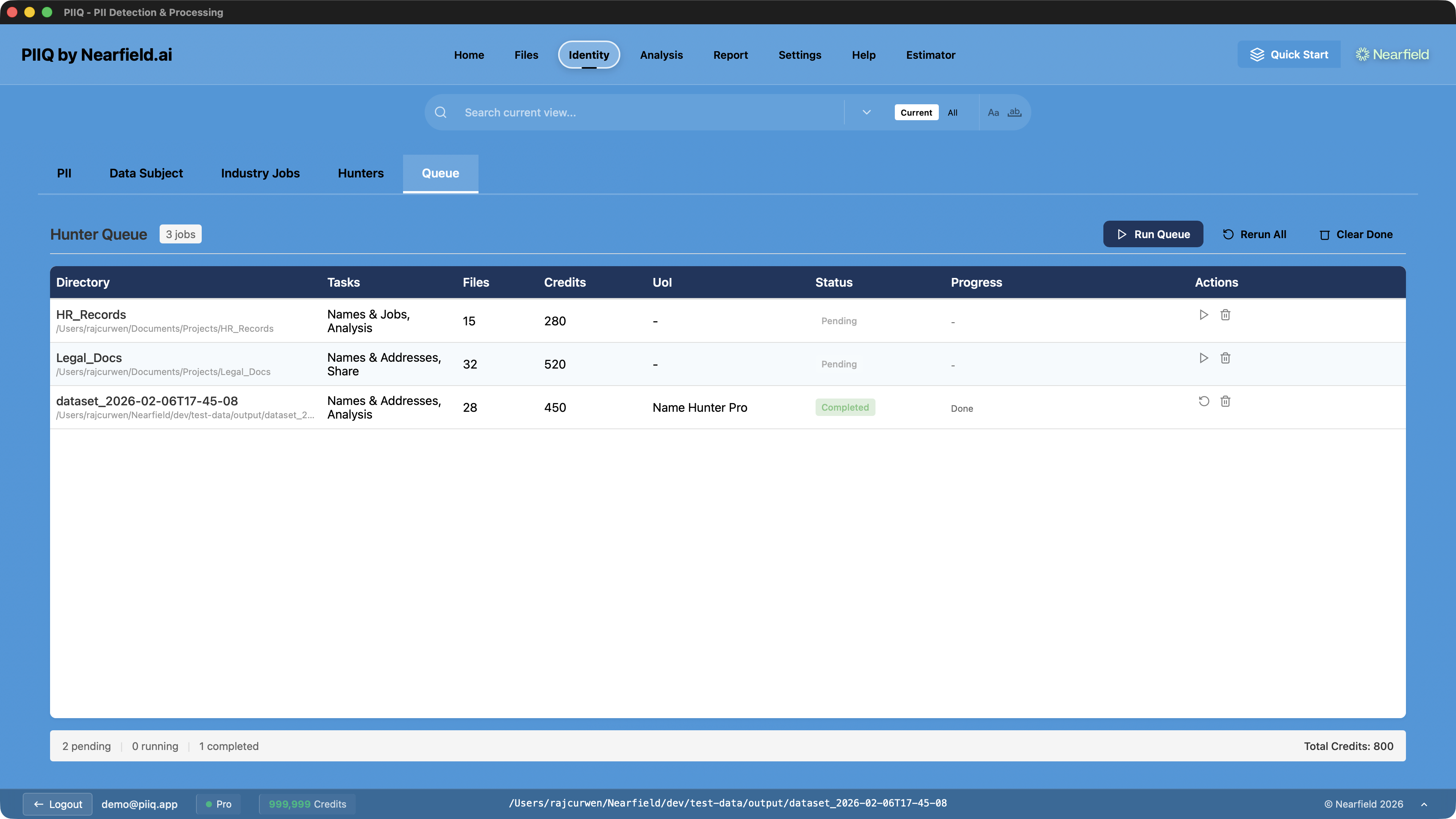 Queue managing multiple processing jobs